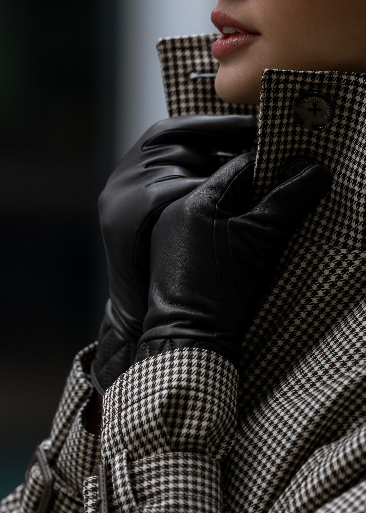 Waterproof Women Leather Gloves | Black