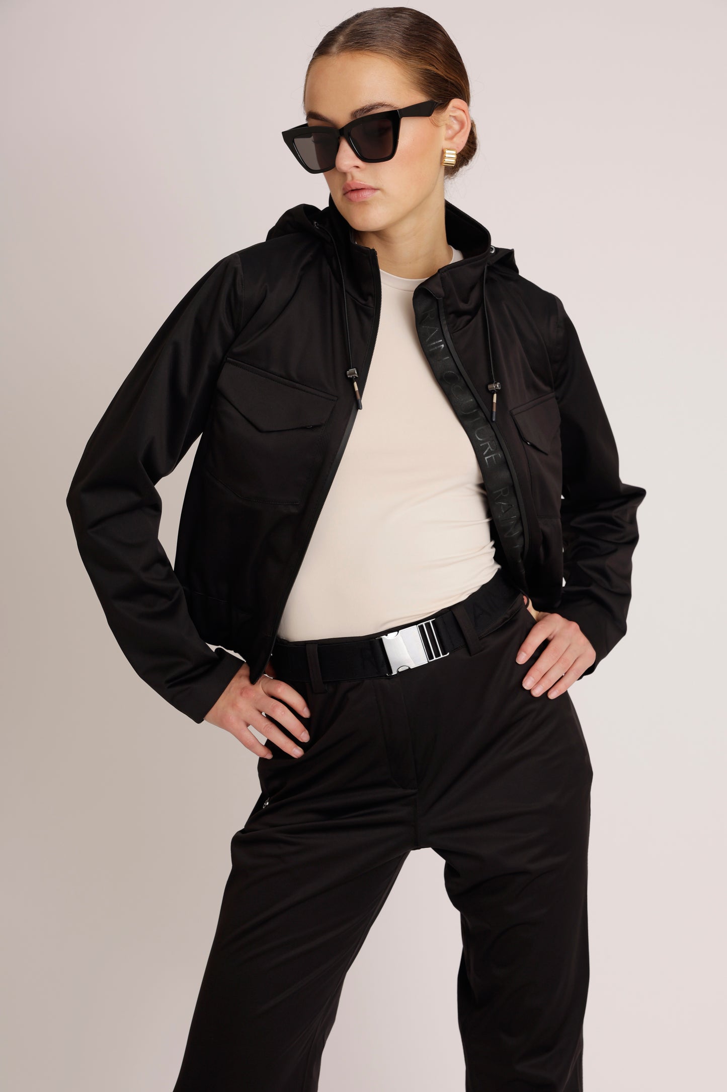 Waterproof Stretchable Bomber Jacket | Black