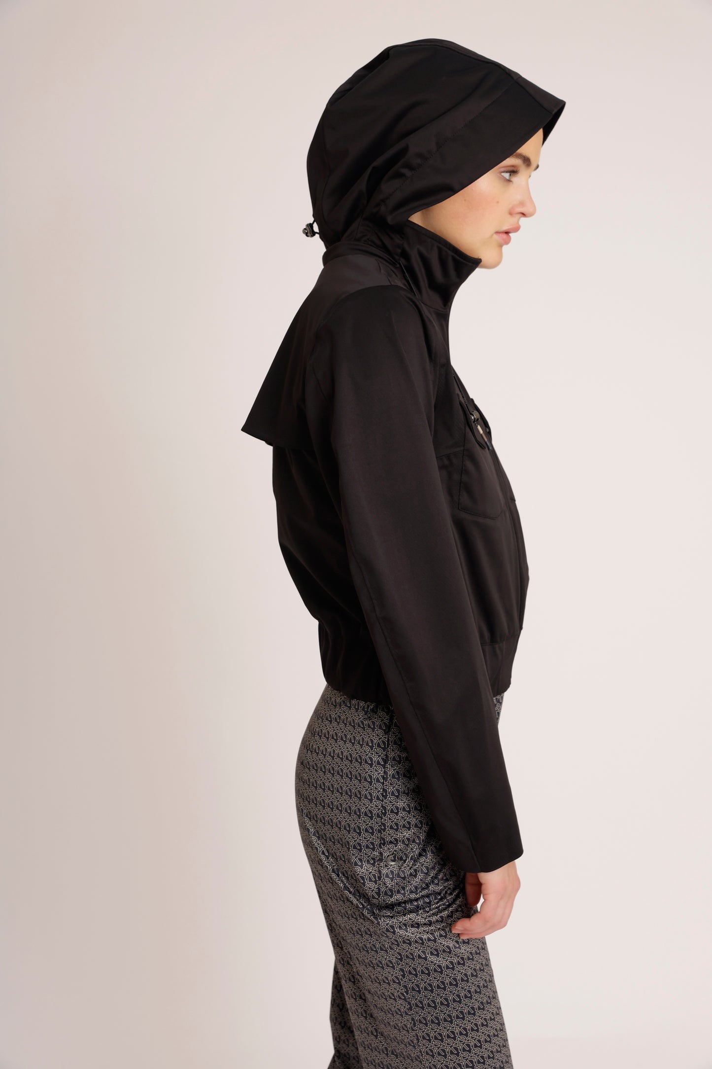 Waterproof Stretchable Bomber Jacket | Black