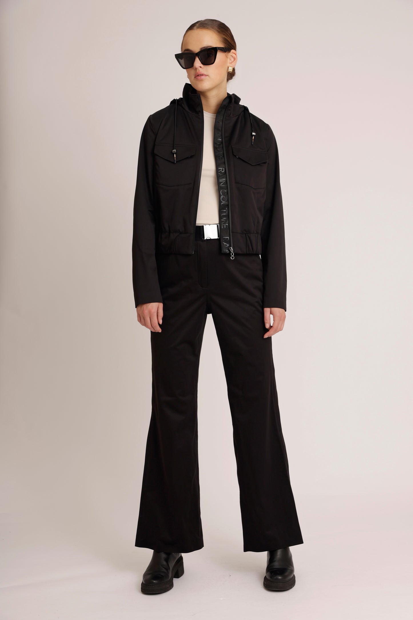 Waterproof Stretchable Bomber Jacket | Black