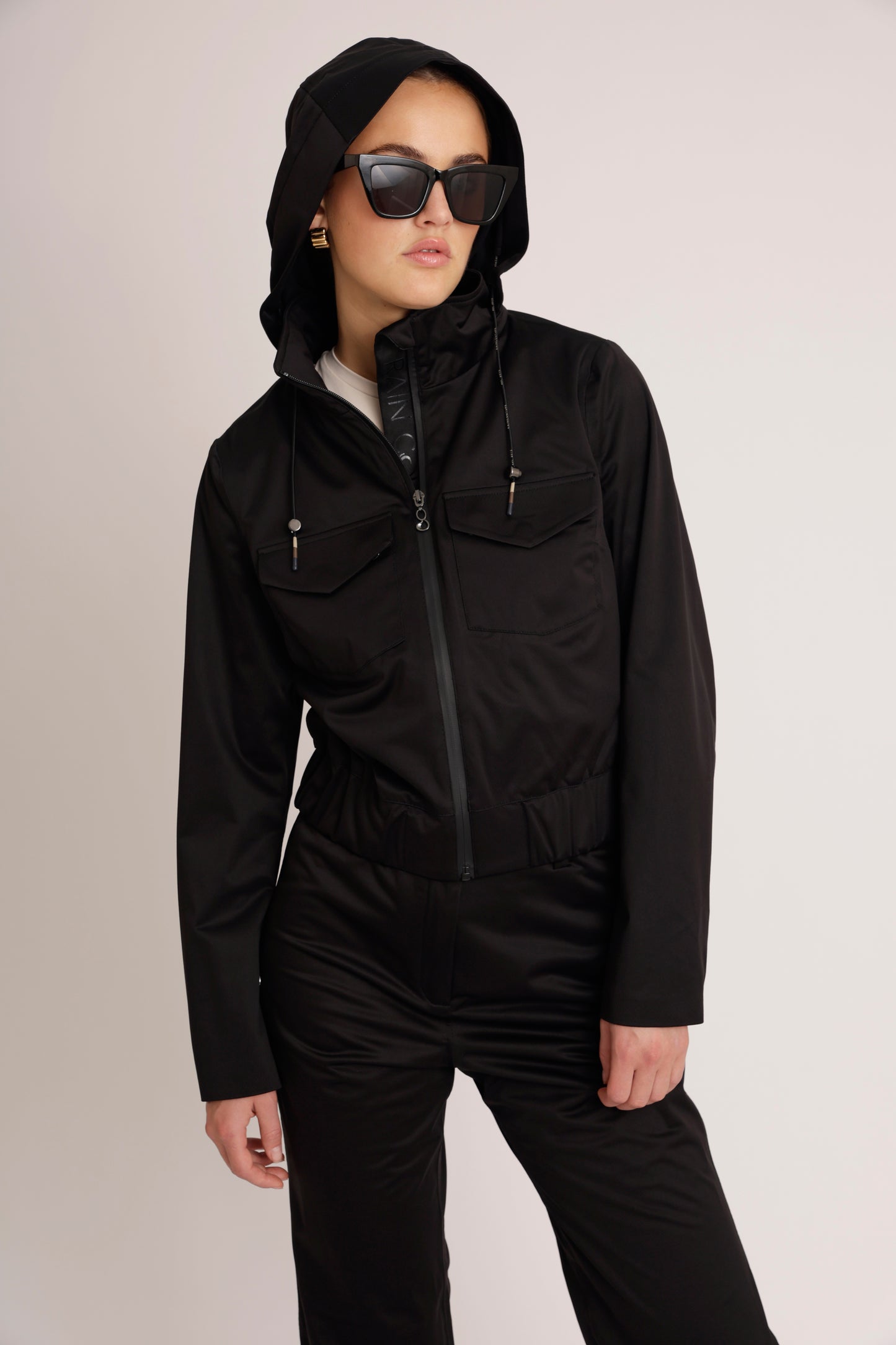 Waterproof Stretchable Bomber Jacket | Black