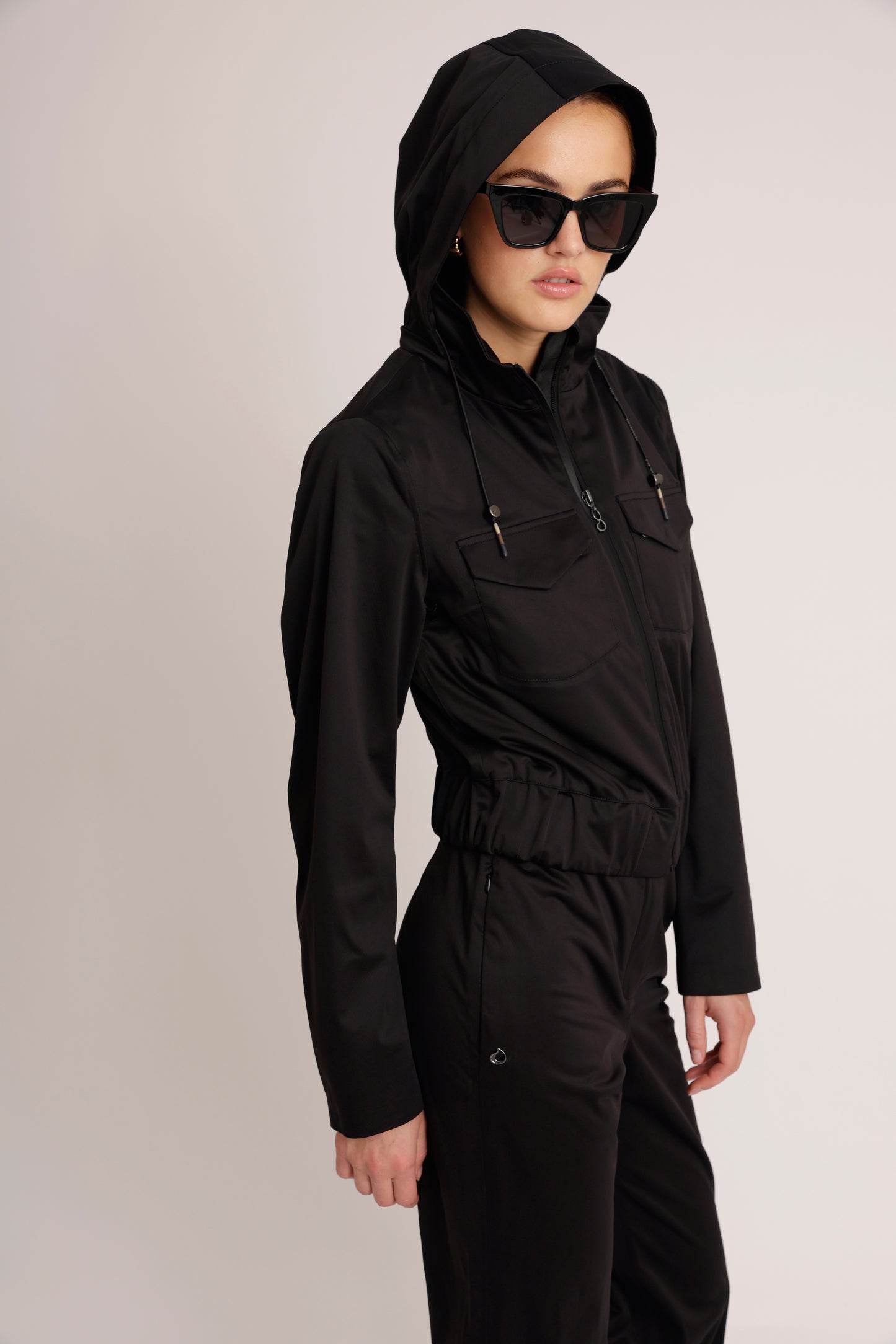 Waterproof Stretchable Bomber Jacket | Black