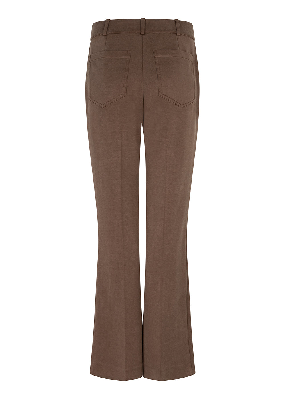 Wrinkle-Free Flared Stretchable Trousers | Brown