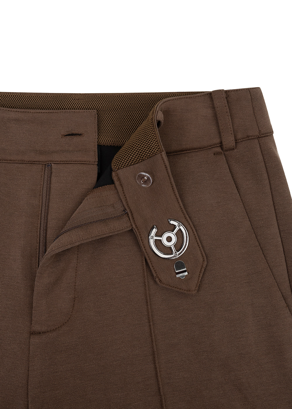 Wrinkle-Free Flared Stretchable Trousers | Brown