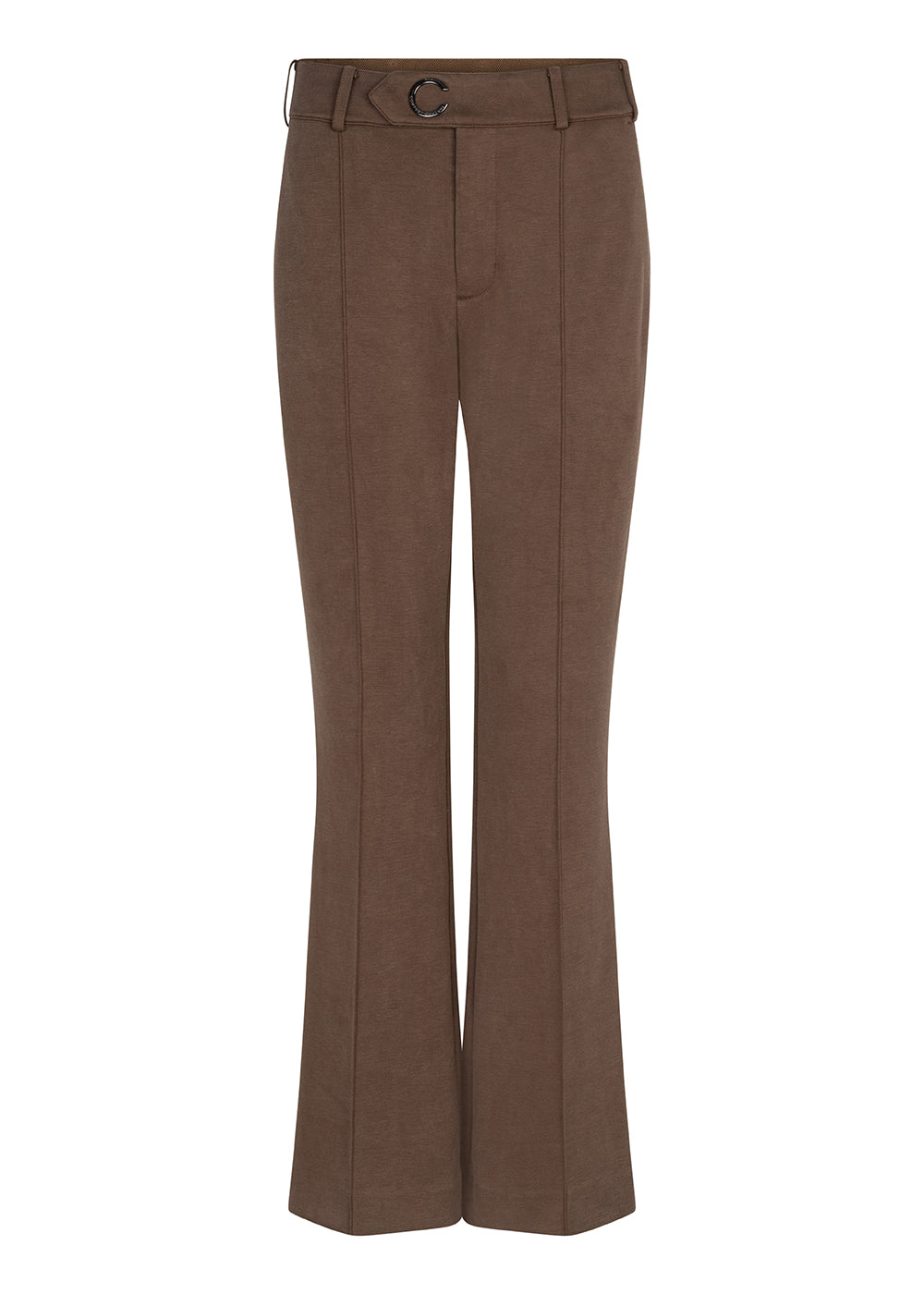 Wrinkle-Free Flared Stretchable Trousers | Brown