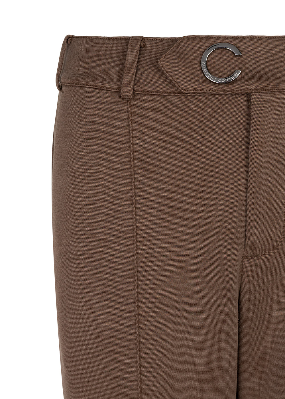 Wrinkle-Free Flared Stretchable Trousers | Brown