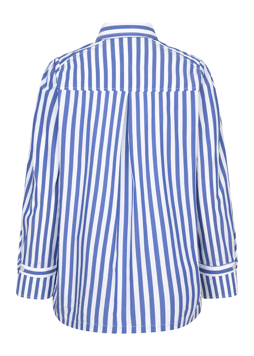 No-Iron Everyday Stretch Blouse | White-Blue Striped