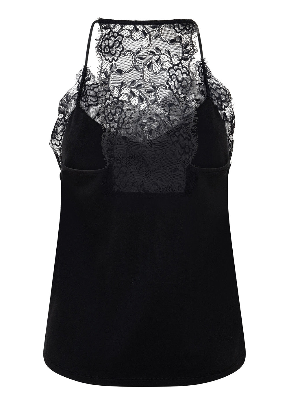 Lace-Lined Soft Cami | Almost Black