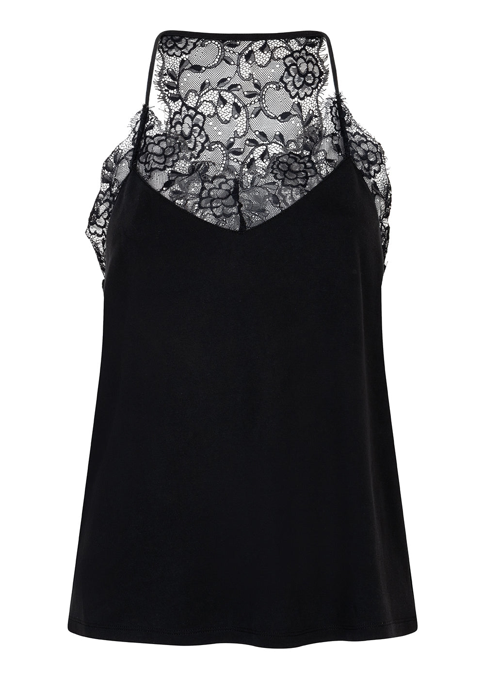 Lace-Lined Soft Cami | Almost Black