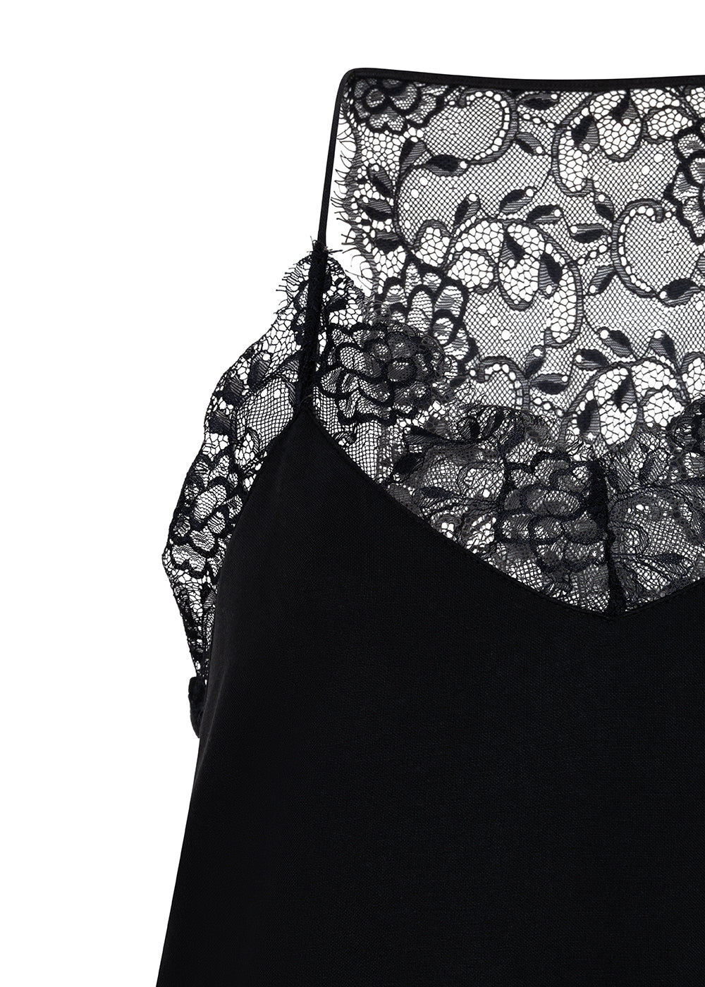 Lace-Lined Soft Cami | Almost Black