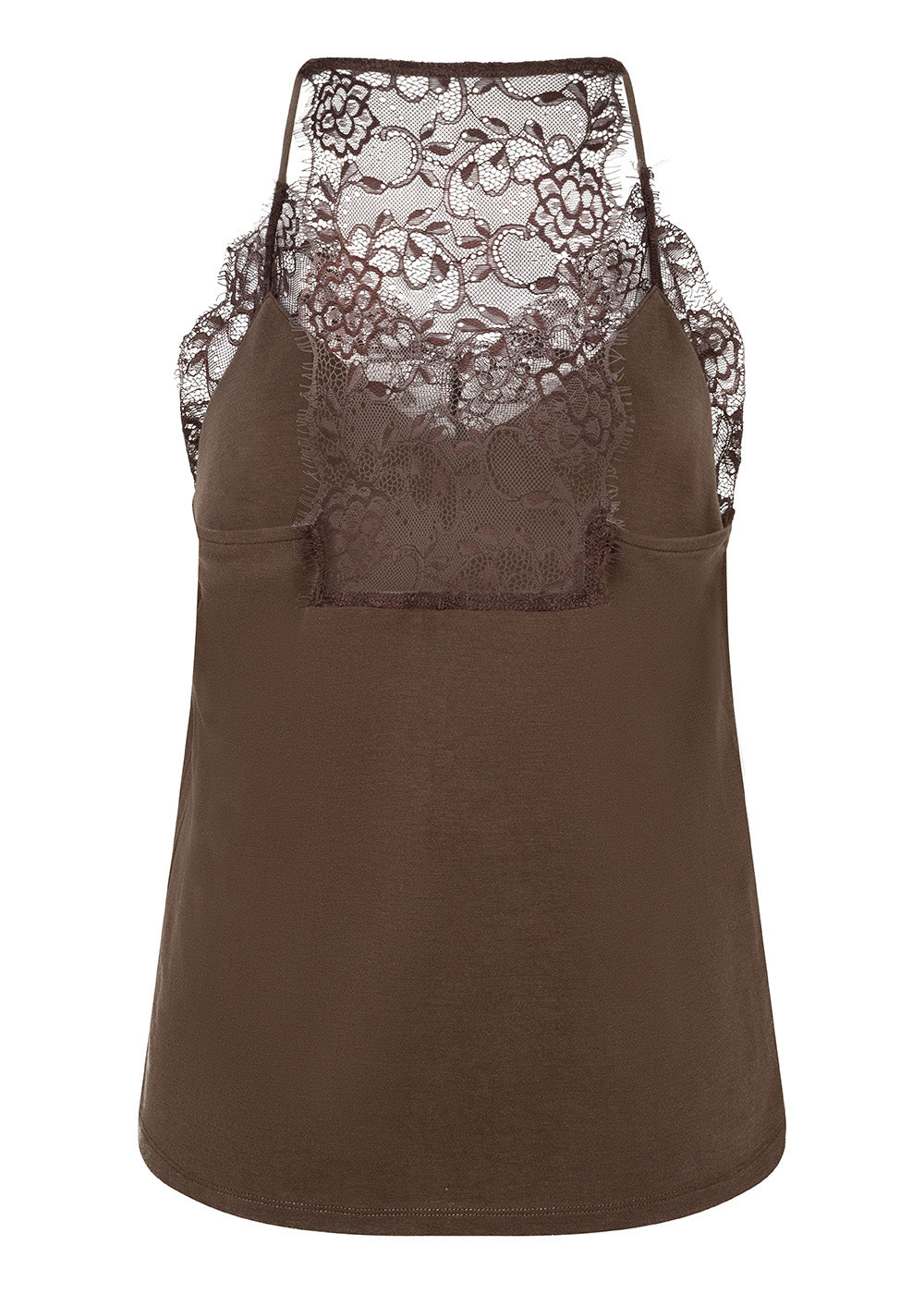Lace-Lined Soft Cami | Brown