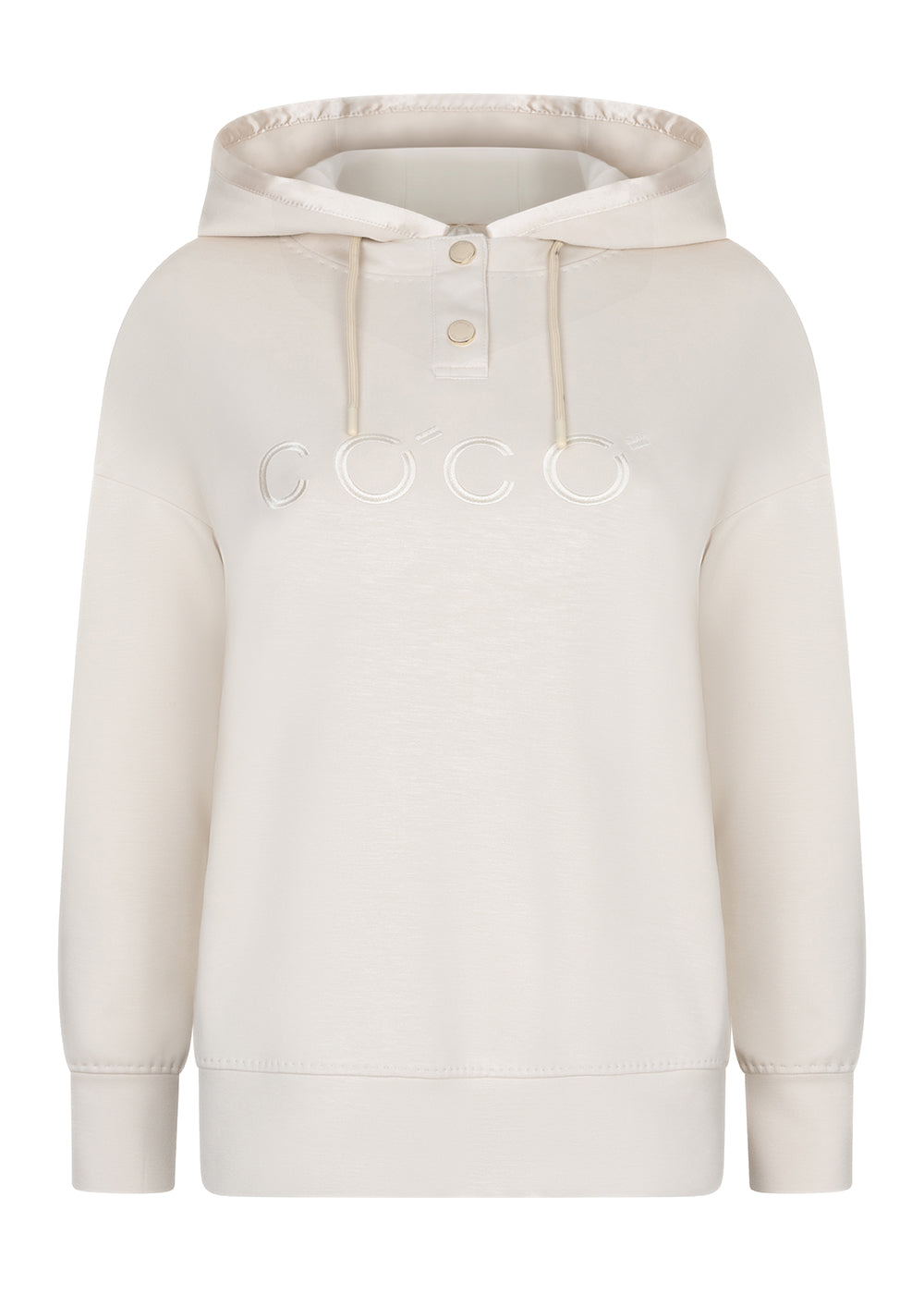 Removable-Hood Logo Sweat | Creamy Beige