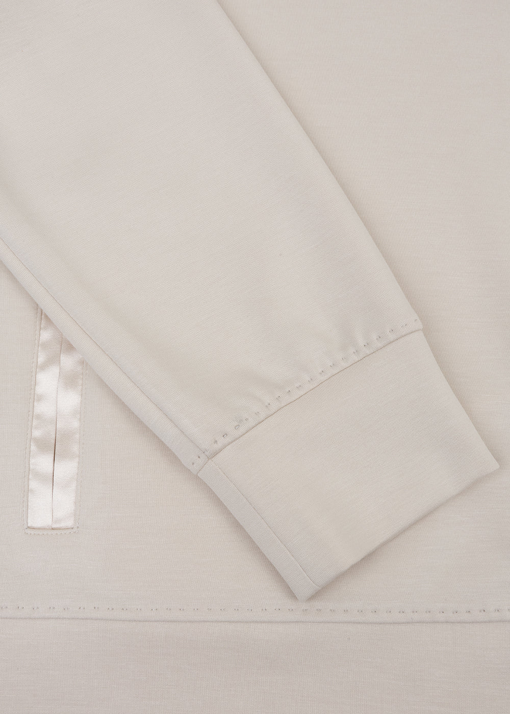 Removable-Hood Logo Sweat | Creamy Beige