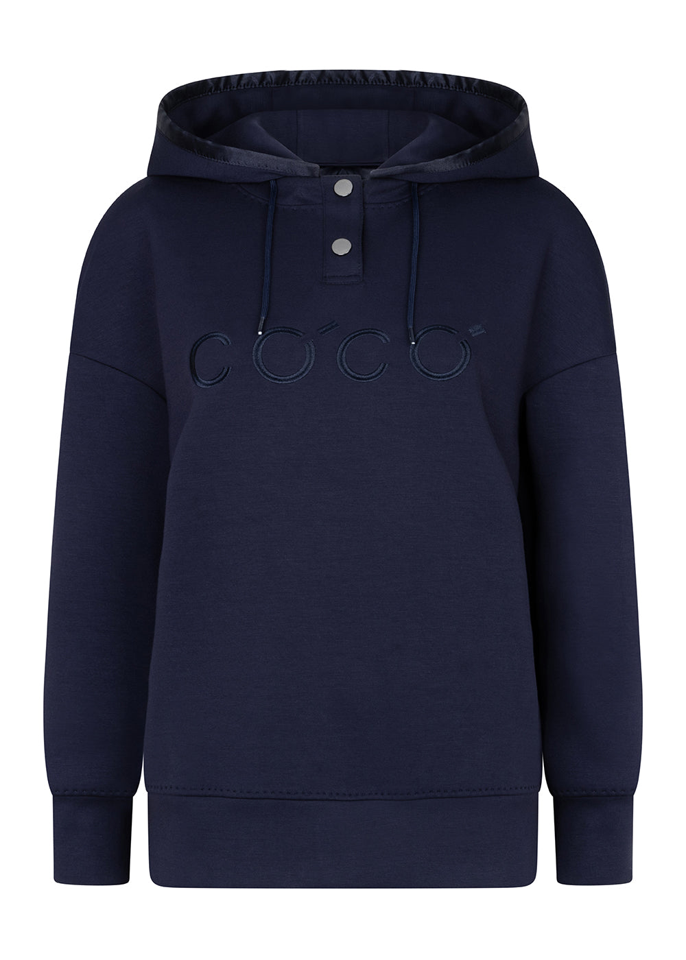 Removable-Hood Logo Sweat | Navy