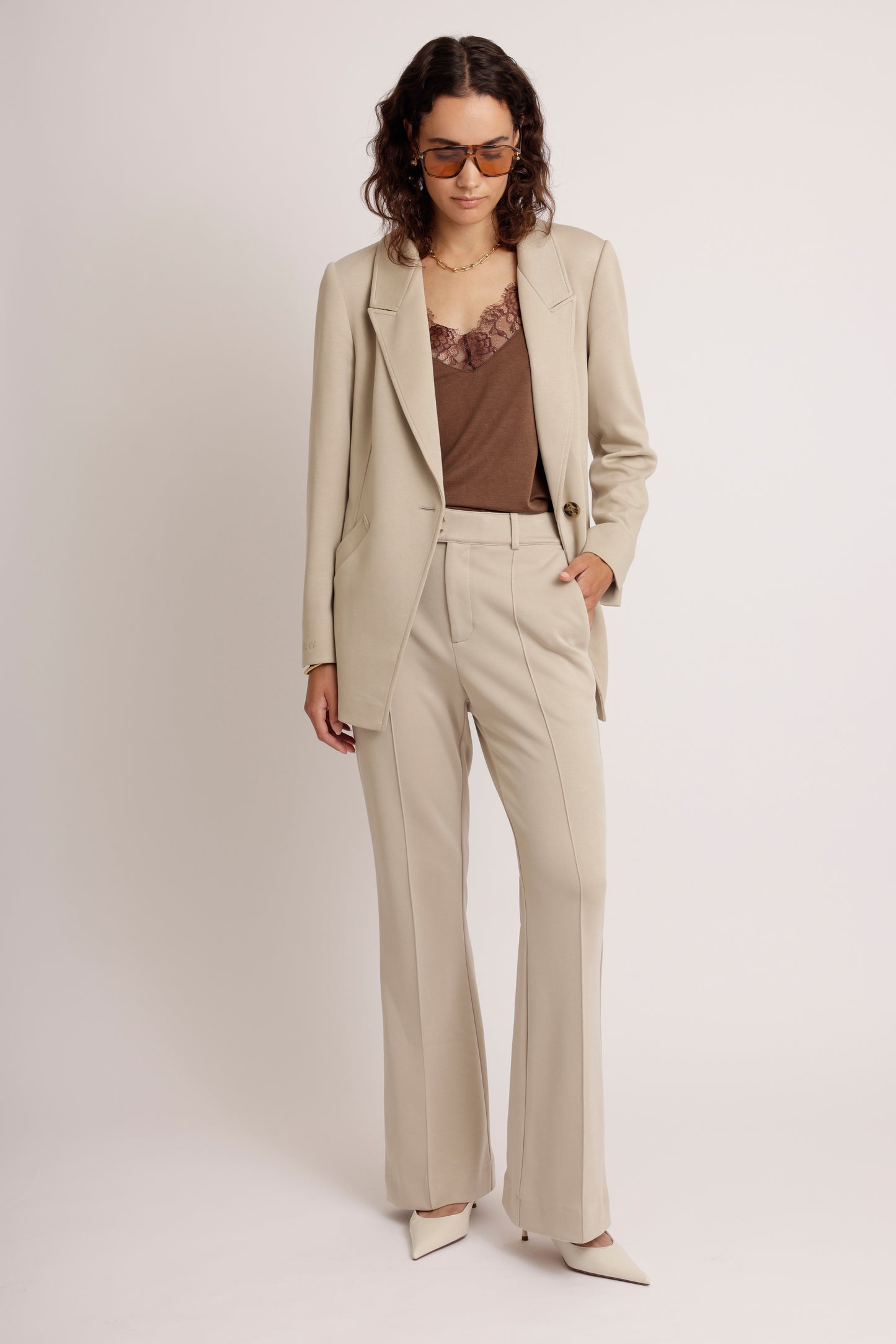Wrinkle-Free Stretch Blazer | Beige