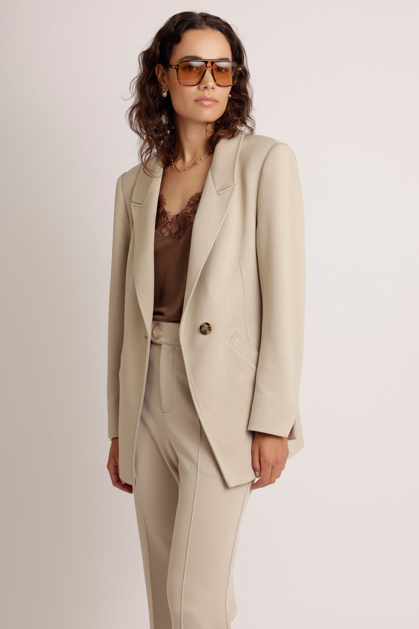 Wrinkle-Free Stretch Blazer | Beige