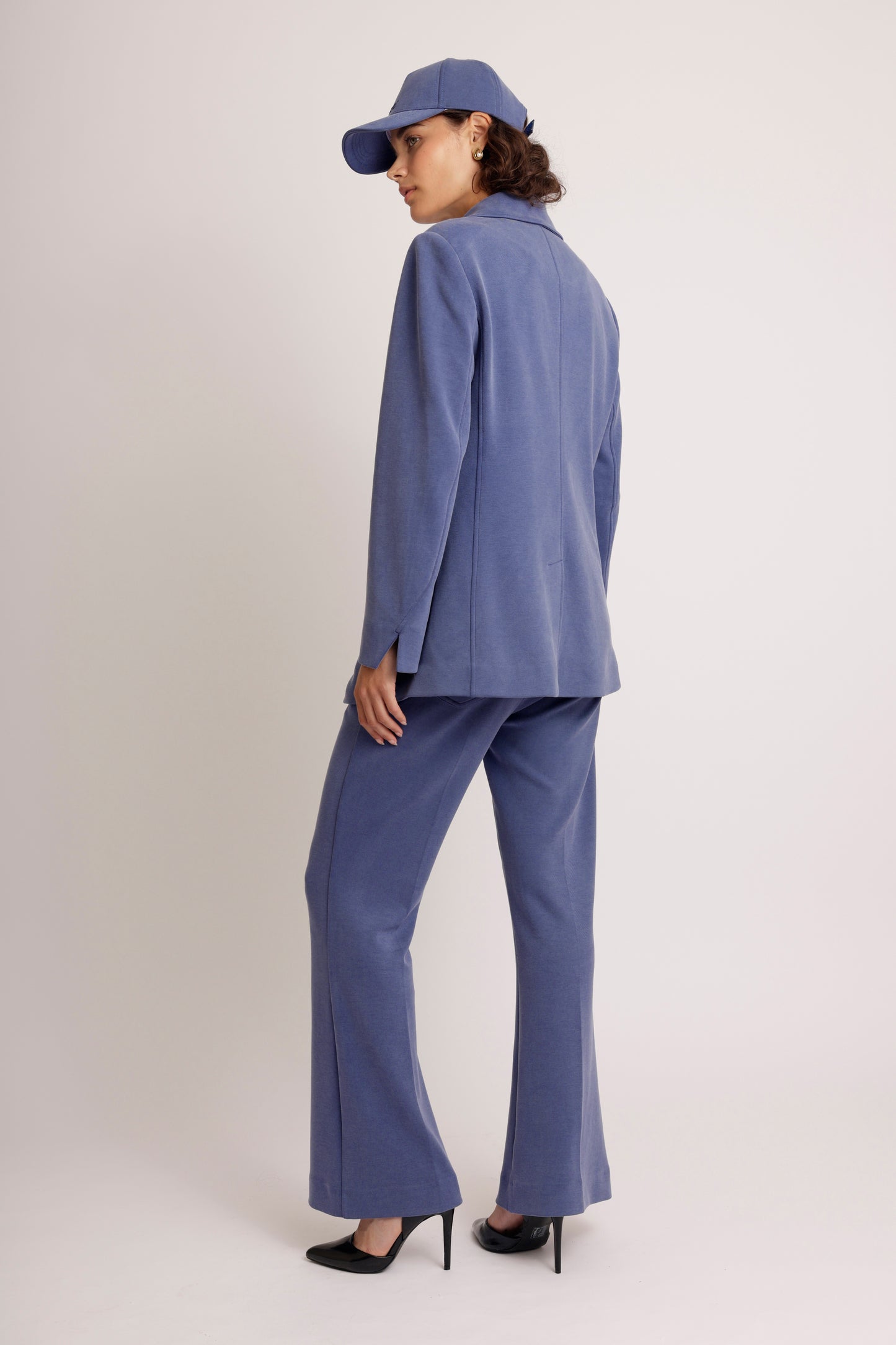 Wrinkle-Free Stretch Blazer | Mid-Blue