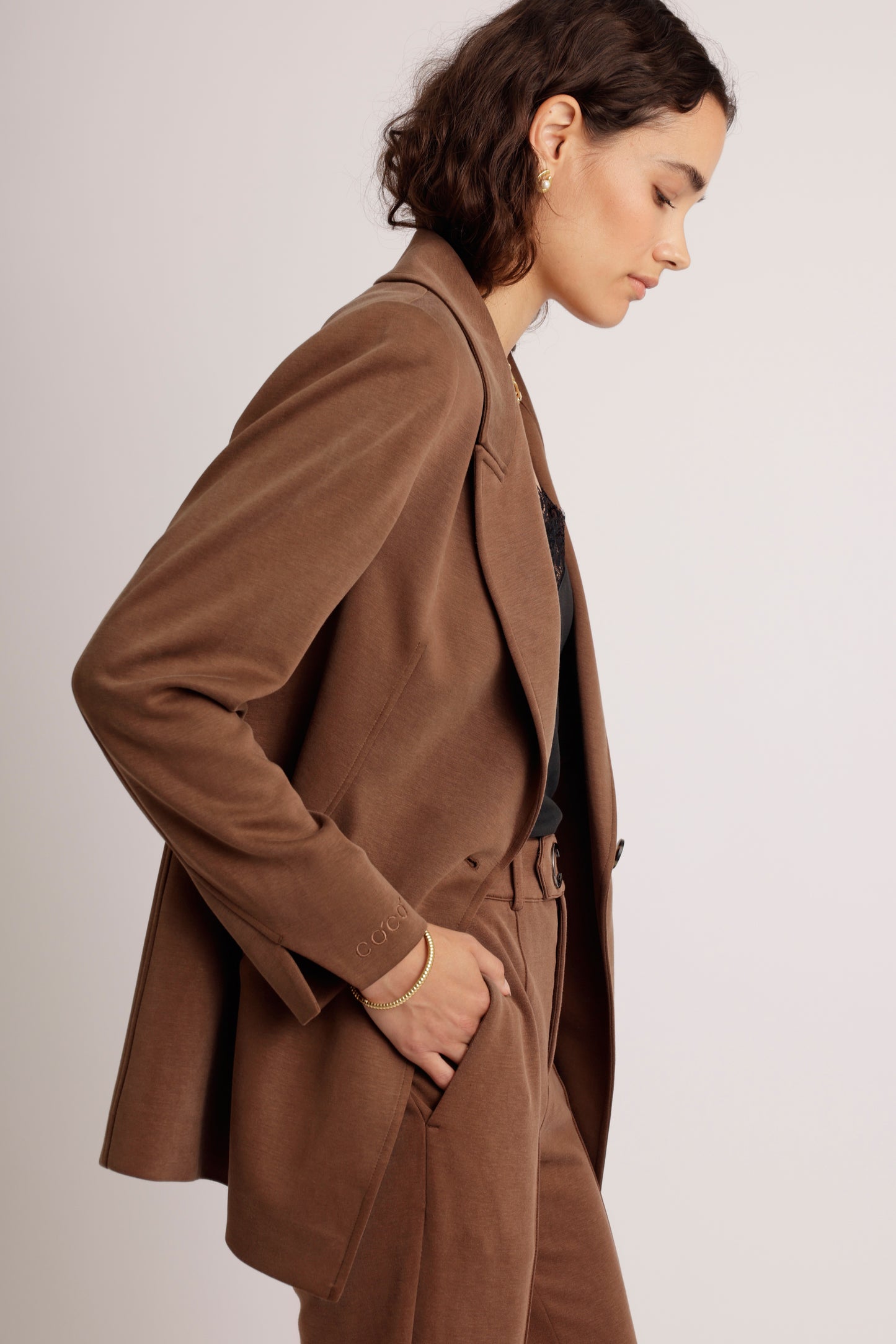 Wrinkle-Free Stretch Blazer | Brown