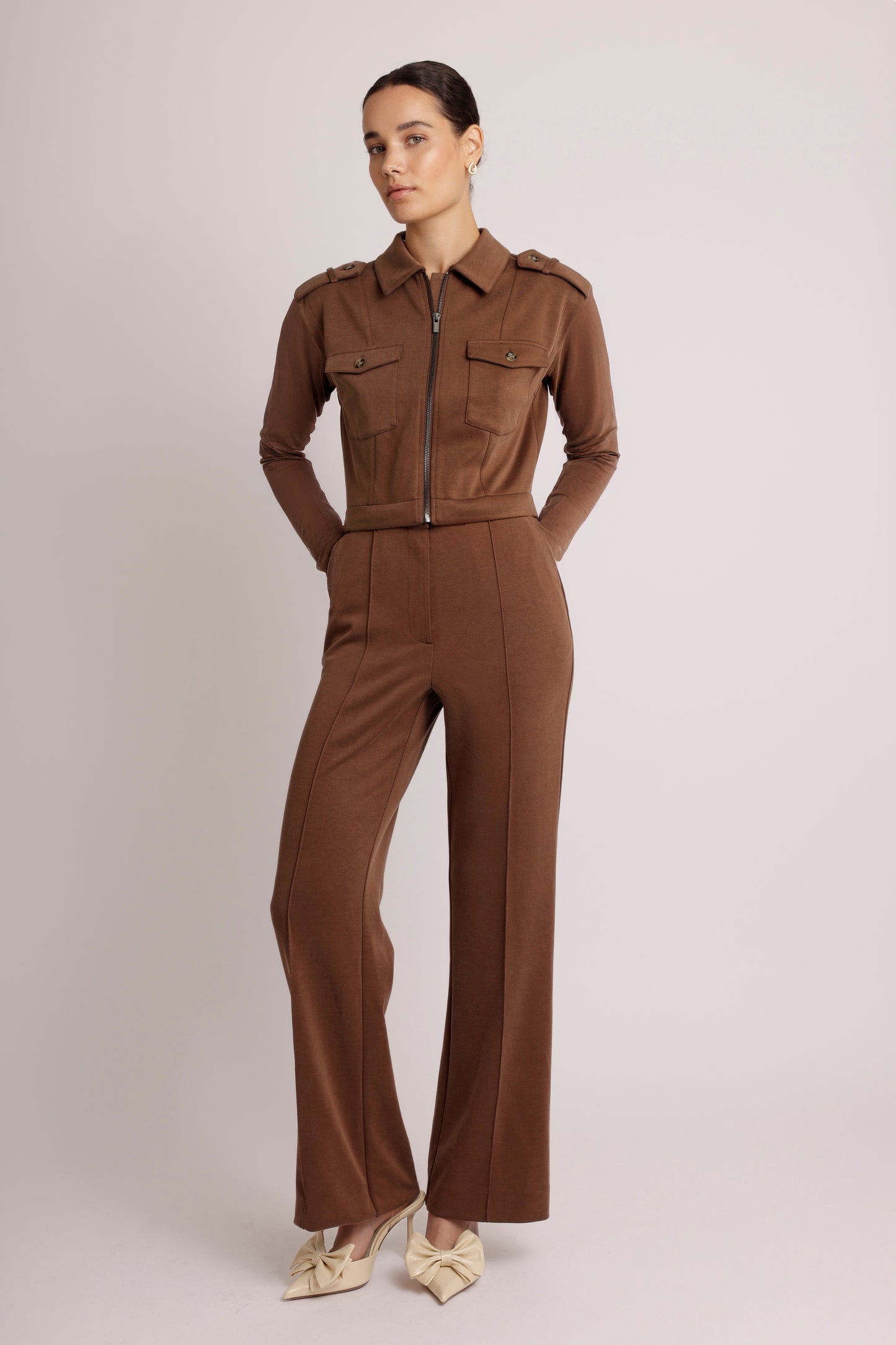 3-in-1 Zip-Off Jumpsuit | Brown