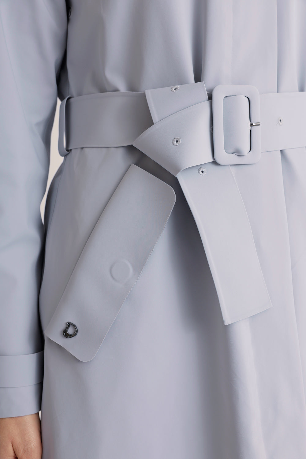 Waterproof Packable Straight-Fit Trenchcoat | Sky Gray