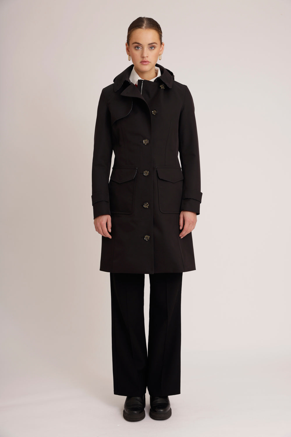 Waterproof Tailored To Fit Trenchcoat | Black
