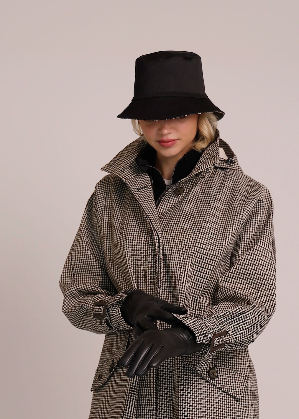 Waterproof Unisex Reversible Bucket Hat | Black Monogram