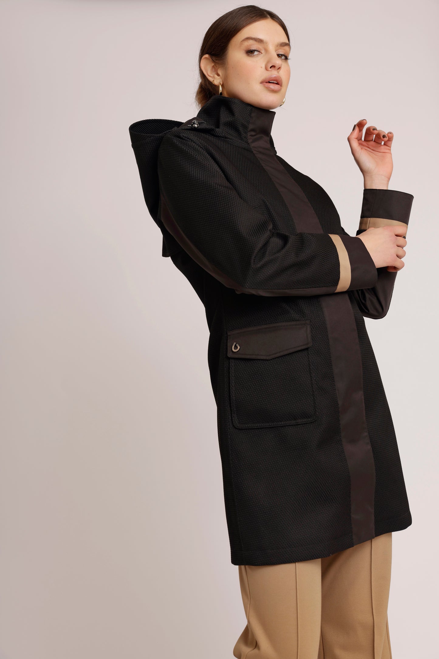 Waterproof Straight Fit Coat | Black
