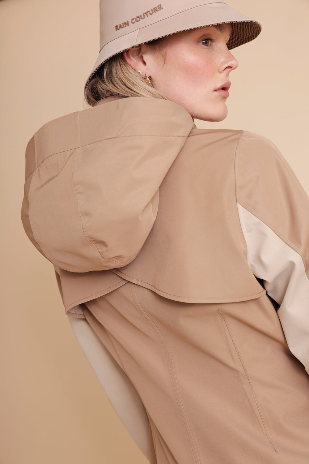 Waterproof Straight Fit Coat | Camel Beige