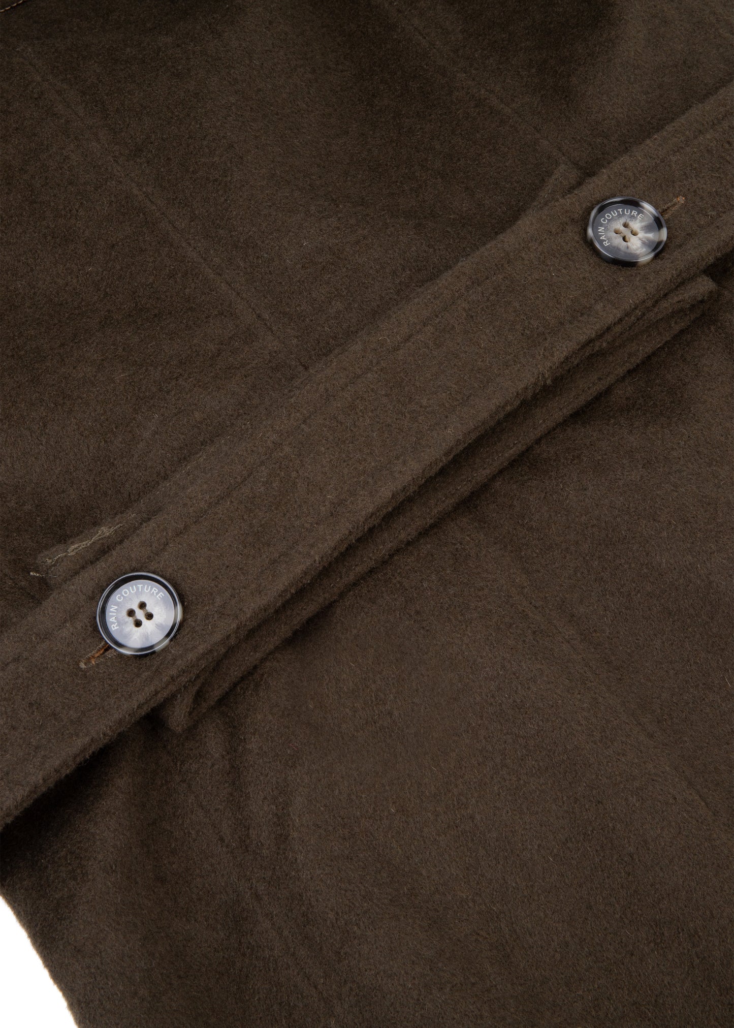 Waterproof Double Breasted Wool Trench | Green Wool