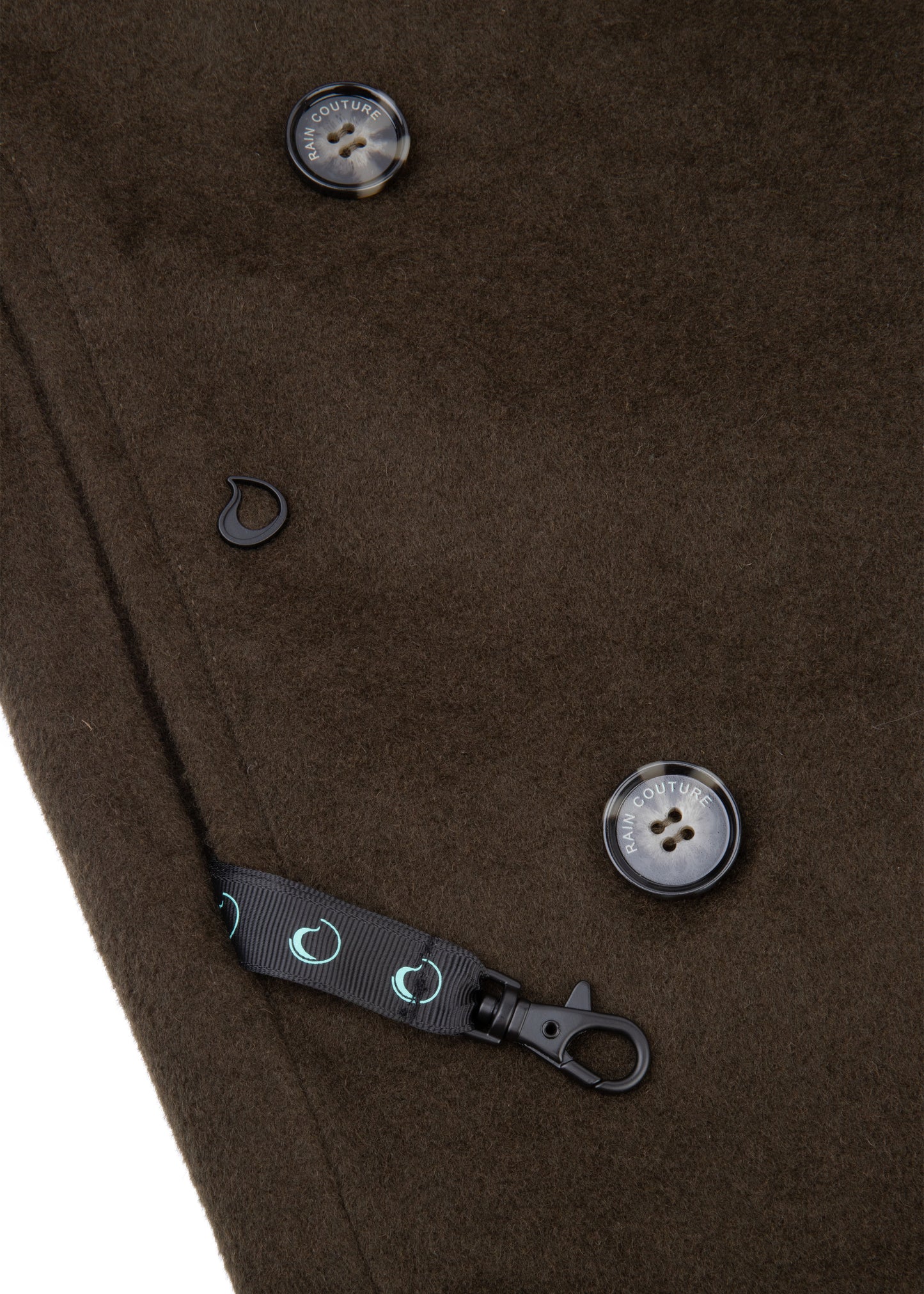 Waterproof Double Breasted Wool Trench | Green Wool