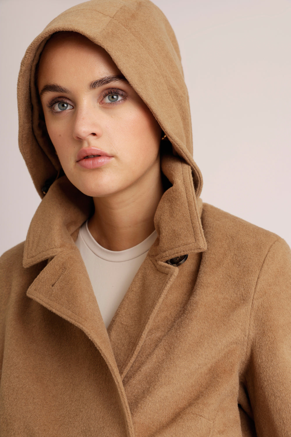 Waterproof Double Breasted Wool Trench | Soft Camel Wool