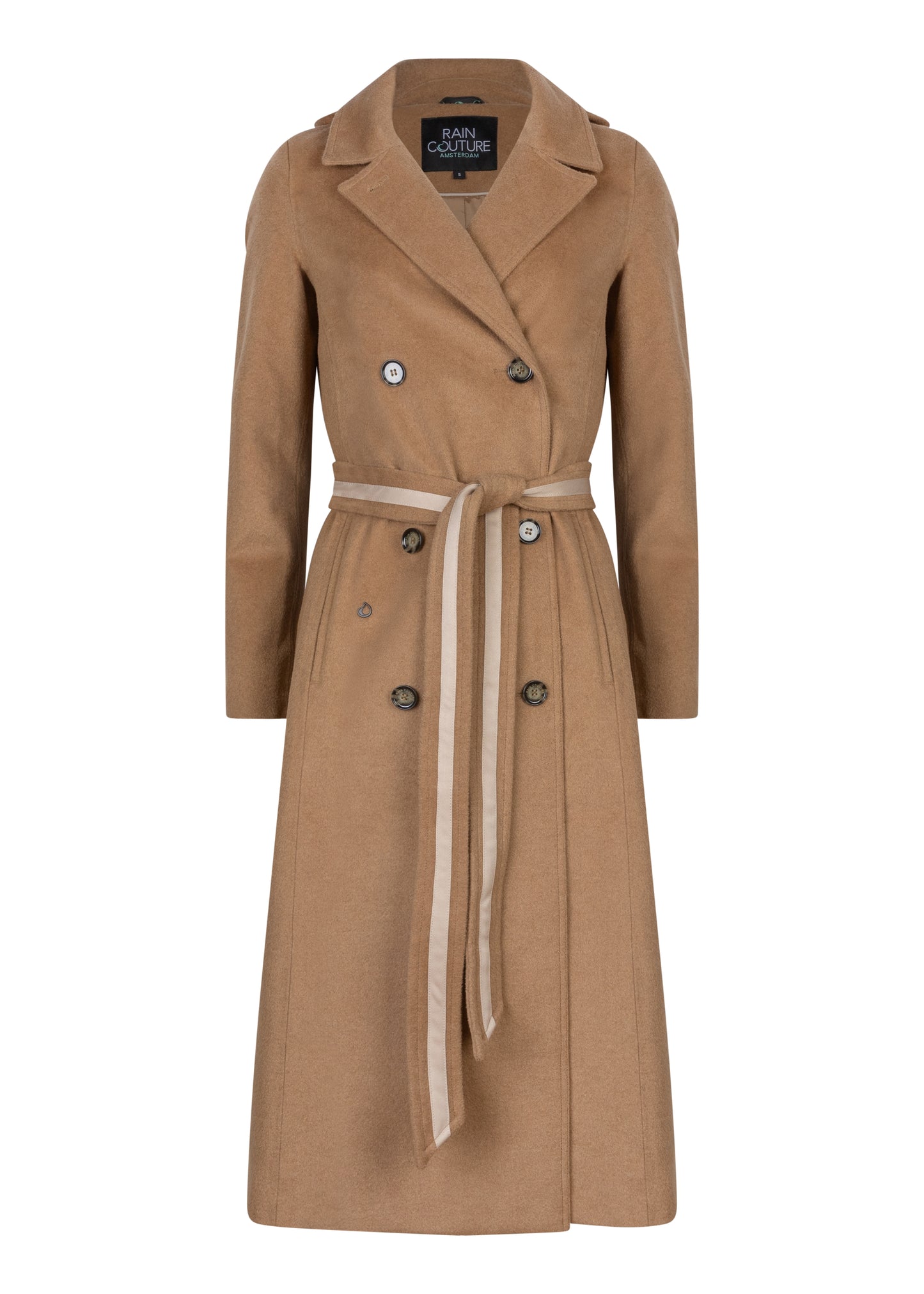 Waterproof Double Breasted Wool Trench | Soft Camel Wool