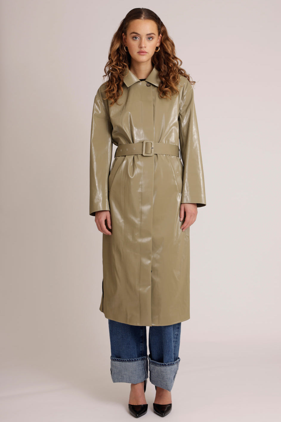 Waterproof Laque Coat | Khaki Green