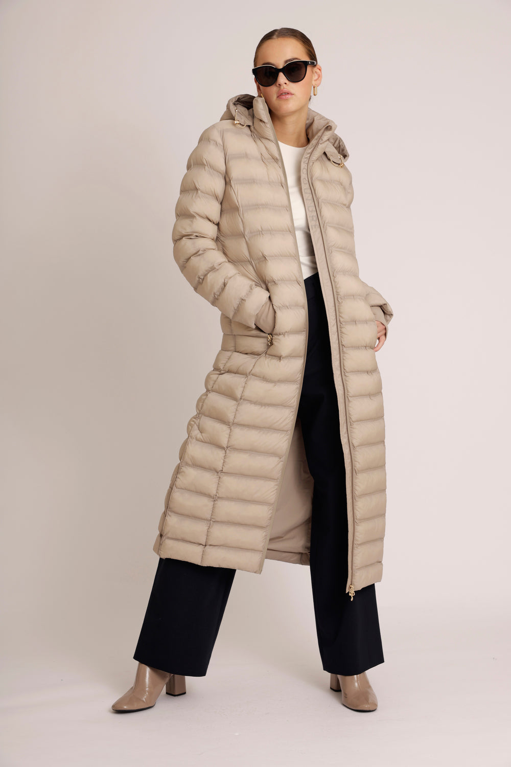 Maxi Waterproof Puffer Jacket  |  Beige