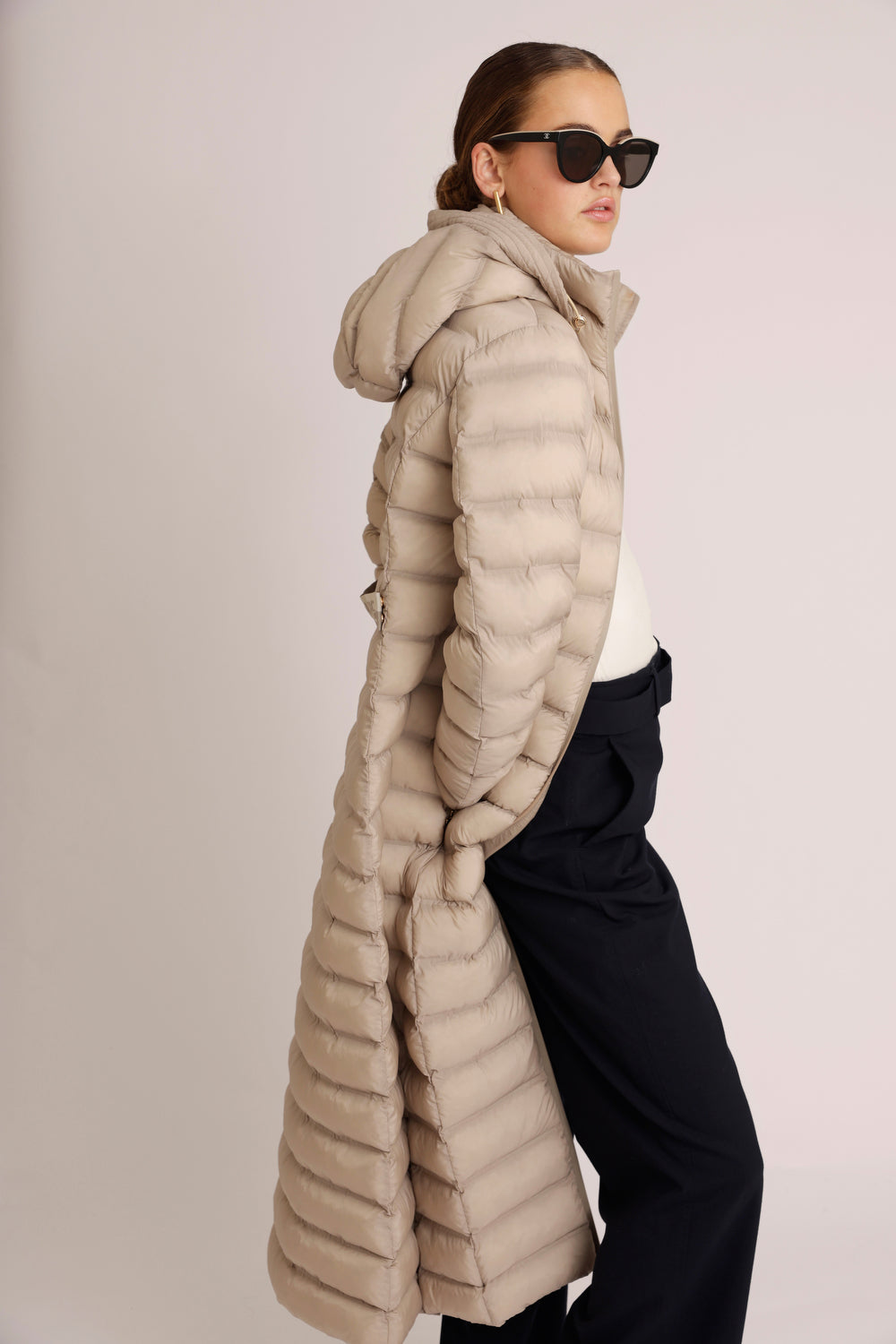 Maxi Waterproof Puffer Jacket  |  Beige