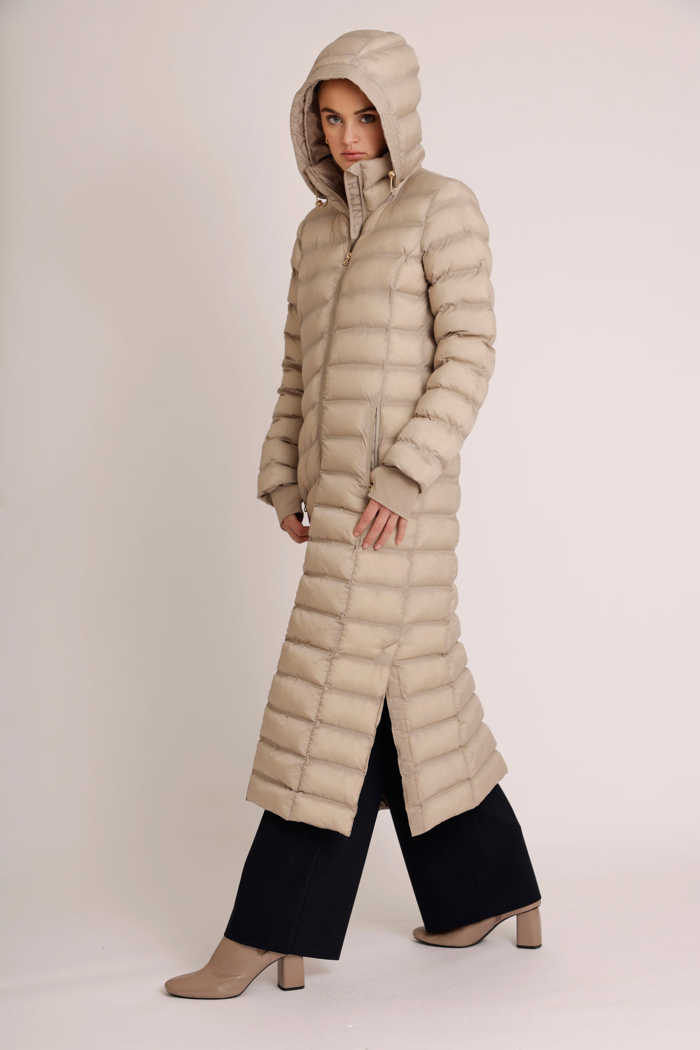 Maxi Waterproof Puffer Jacket  |  Beige