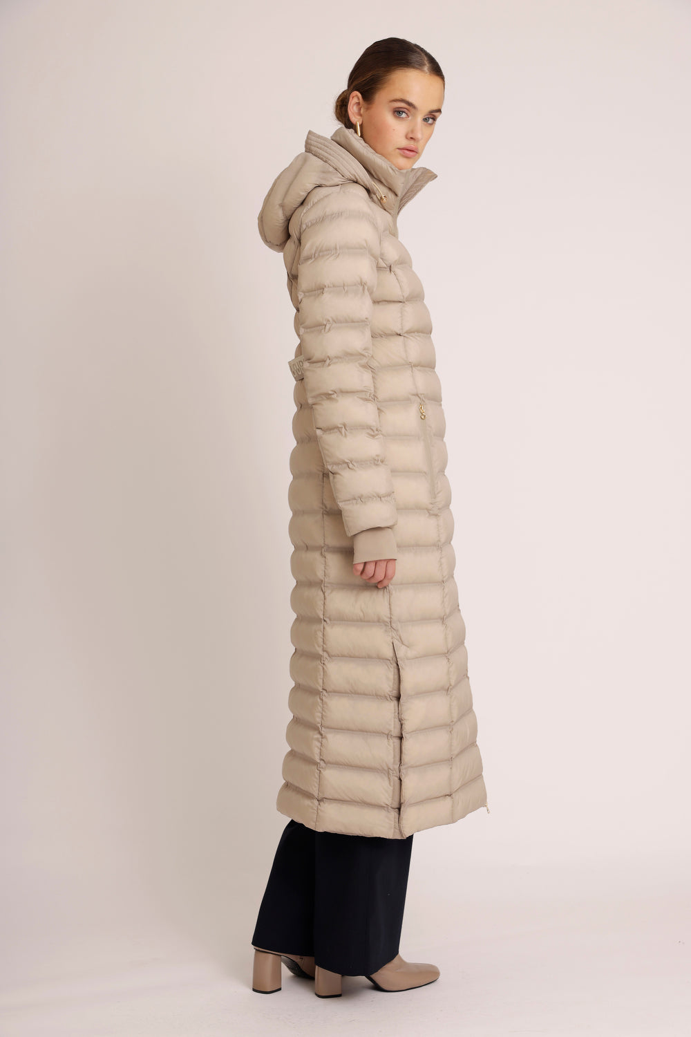 Maxi Waterproof Puffer Jacket  |  Beige