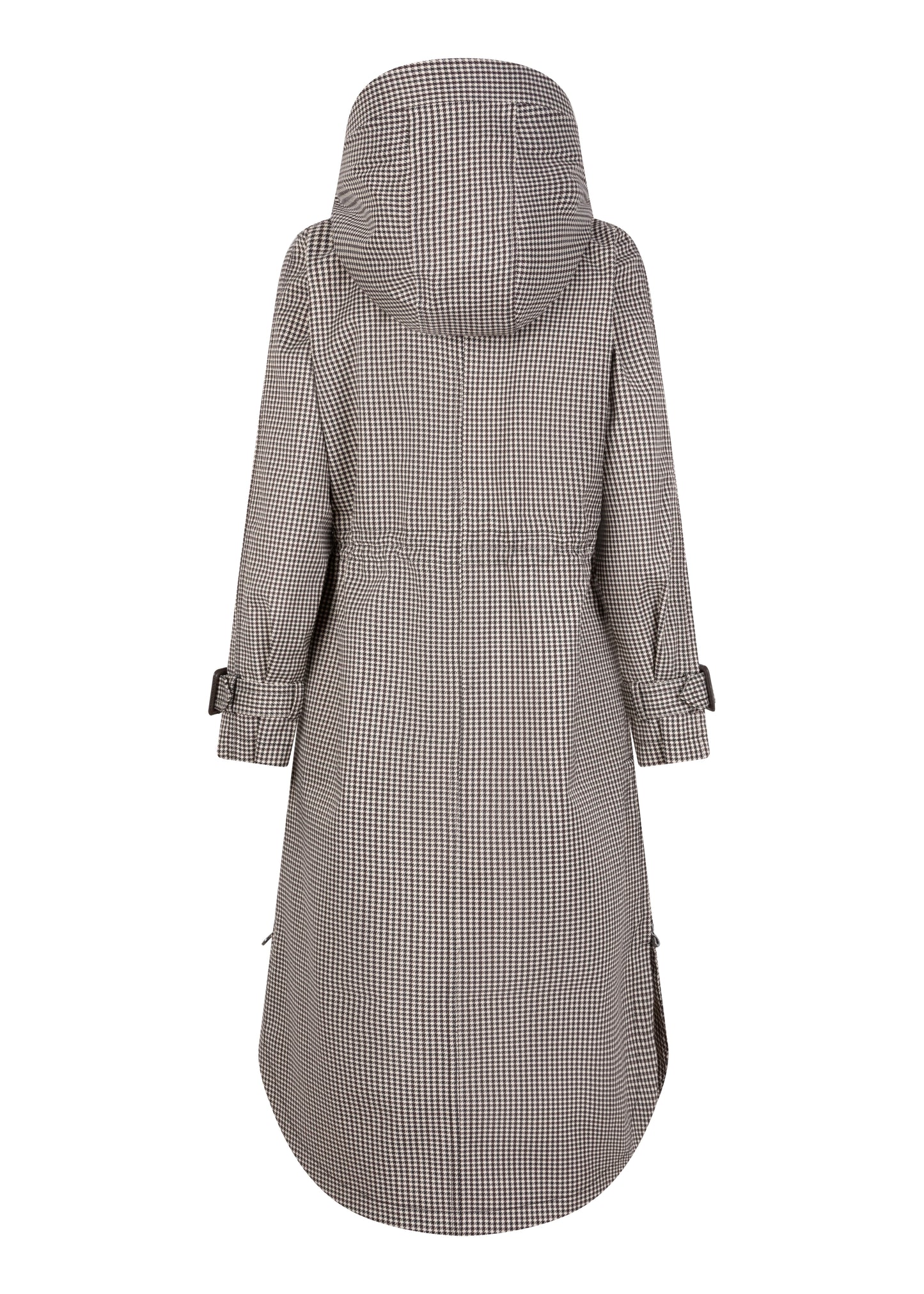 Waterproof Luxury Tailored Poncho | Black Houndstooth