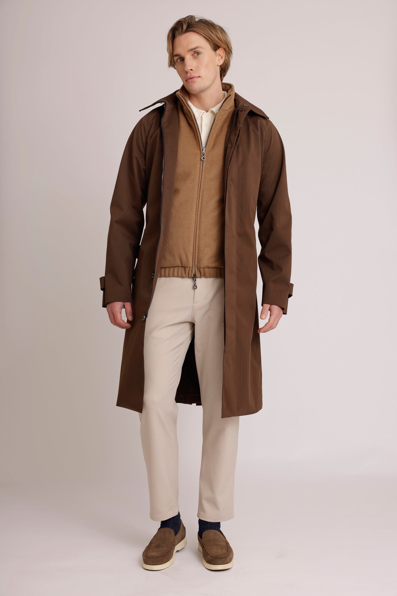 Waterproof Long Trench  |  Brown