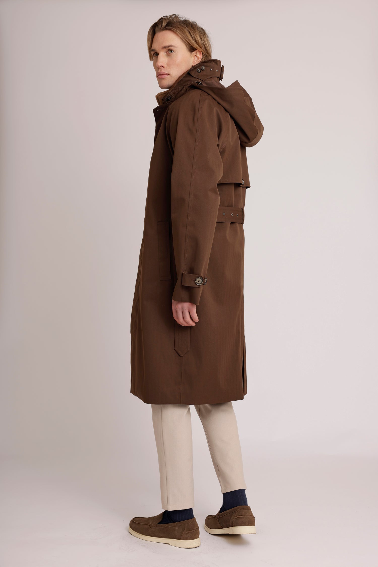 Waterproof Long Trench  |  Brown