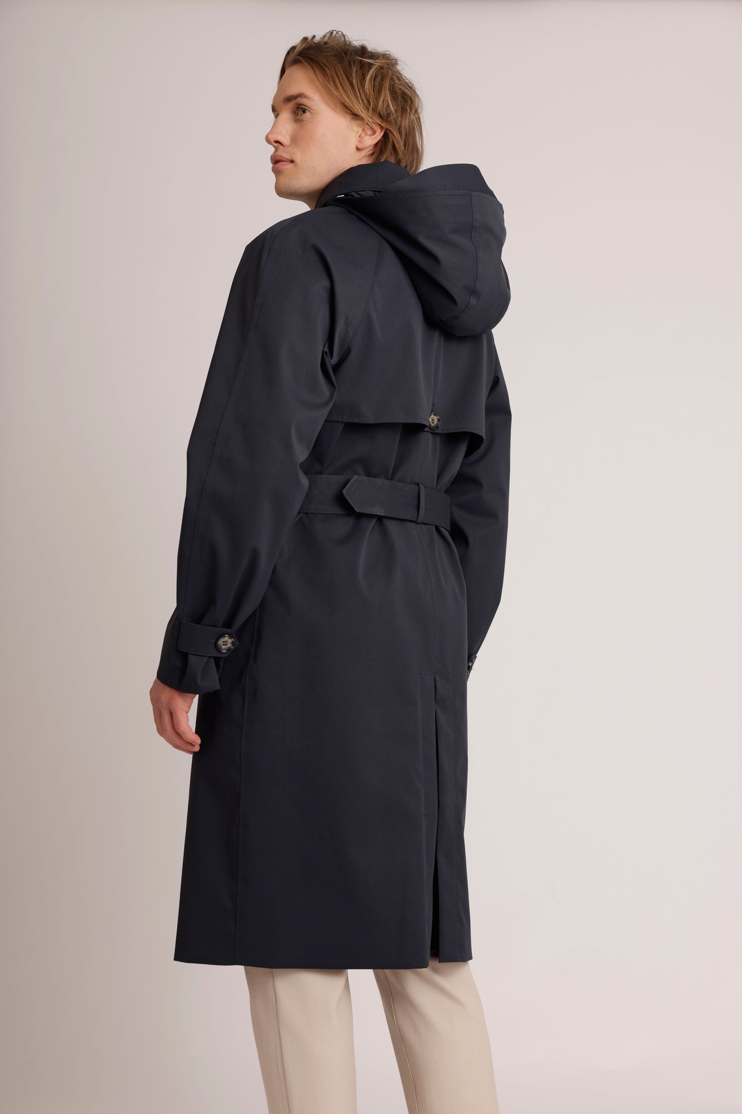 Waterproof Long Trench | Navy