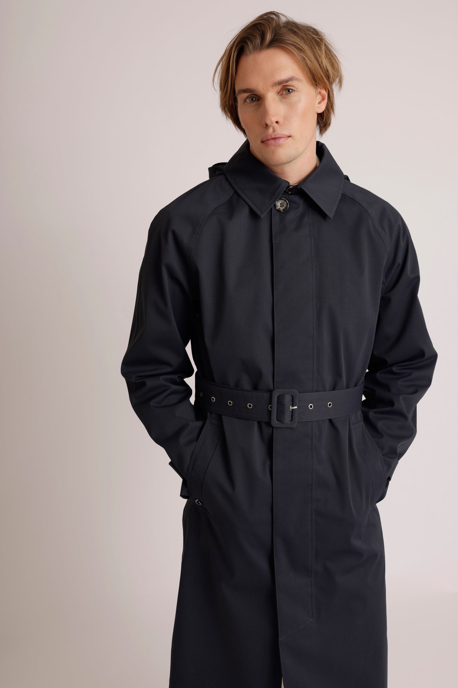 Waterproof Long Trench  |  Navy