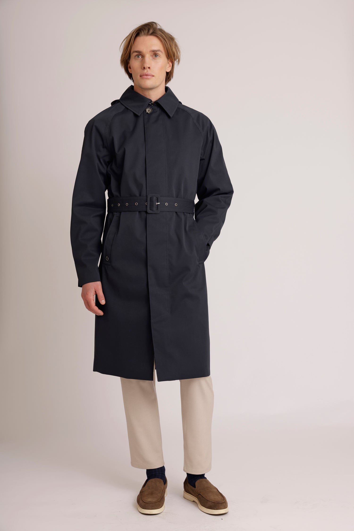Waterproof Long Trench  |  Navy