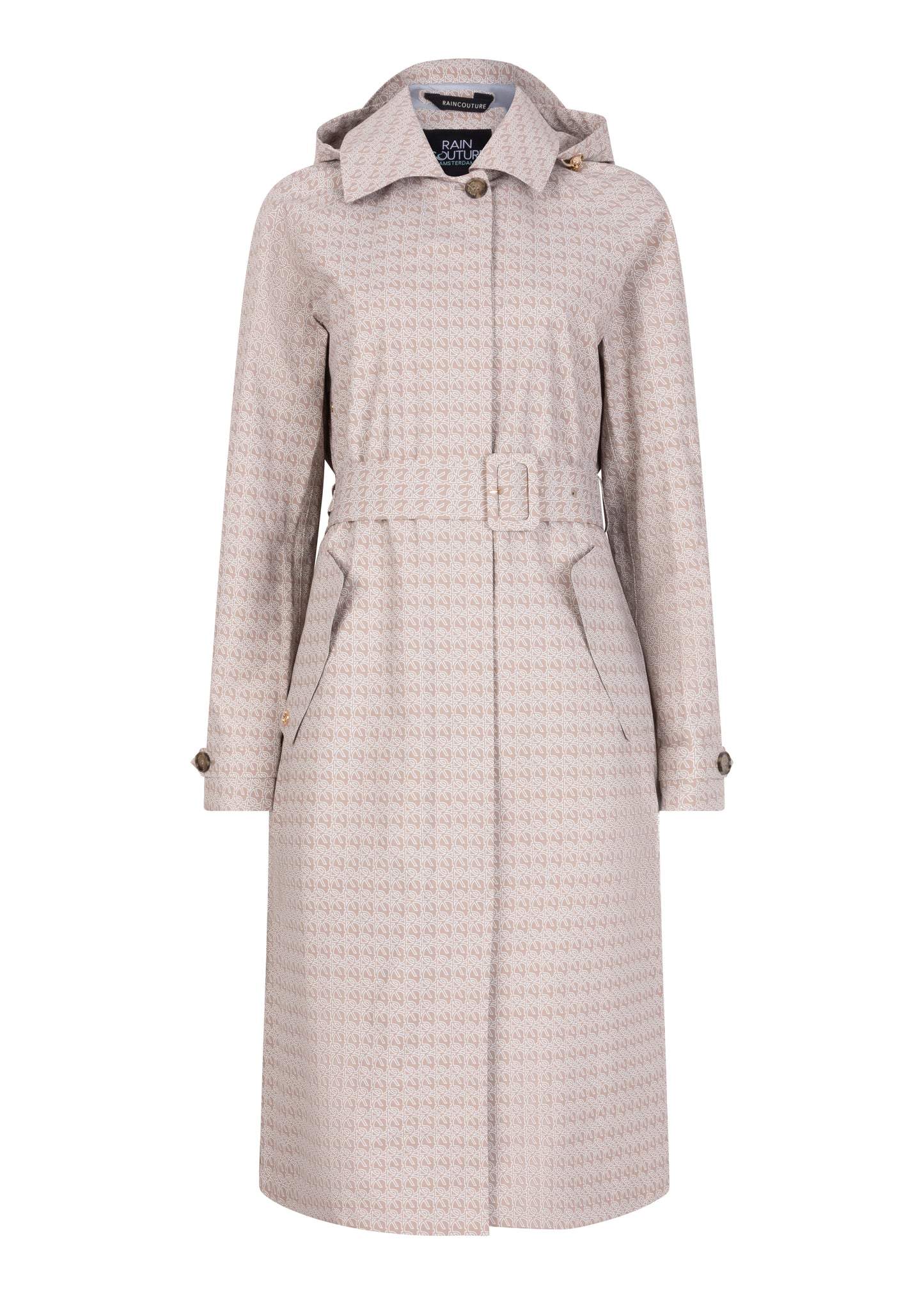 Waterproof Packable Straight-Fit Trenchcoat | Beige Monogram