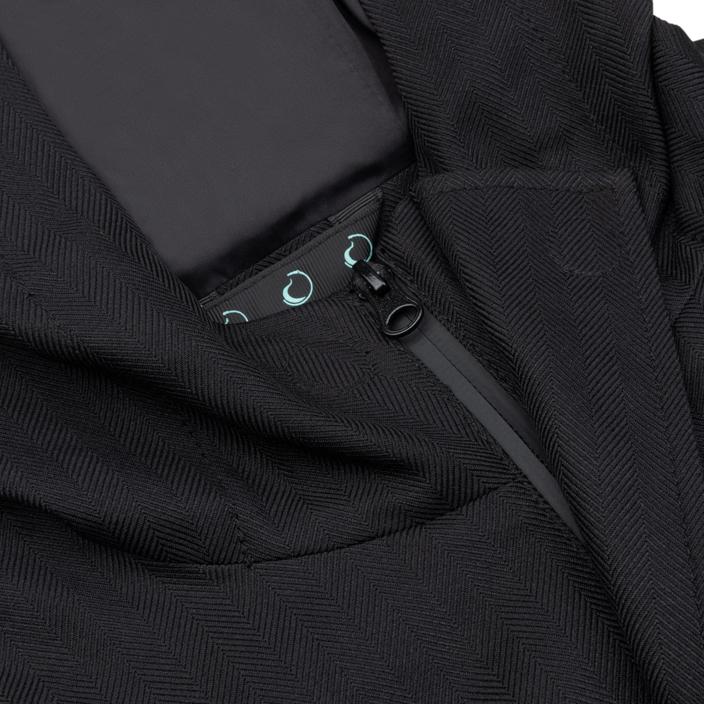 Waterproof Tailored Fit Parka | Black Herringbone