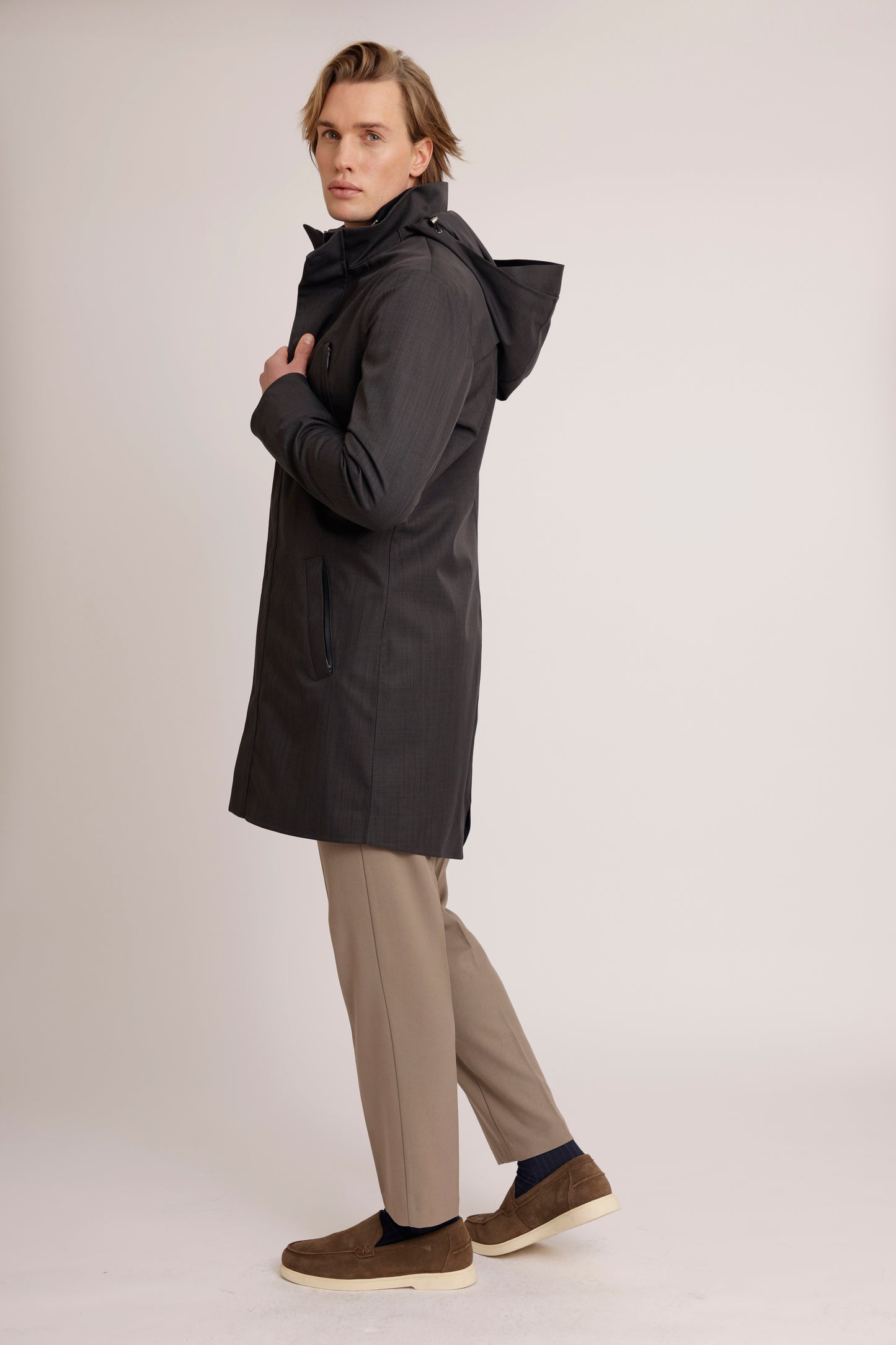 Waterproof Tailored Fit Parka | Grey Melange