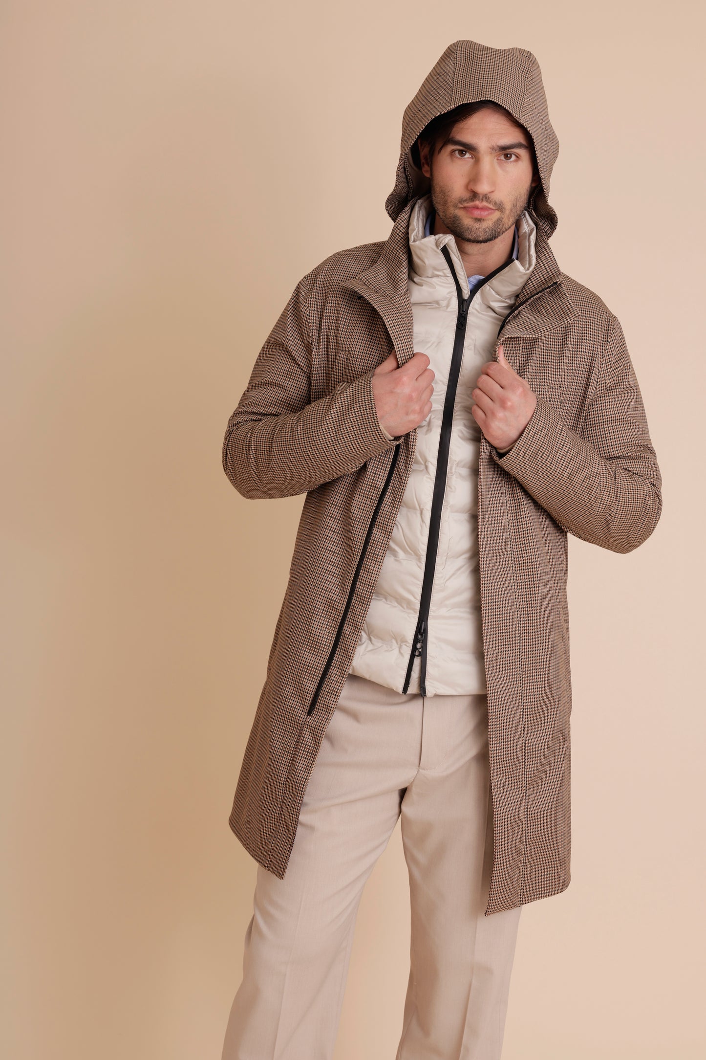 Waterproof Tailored Fit Parka | Houndstooth Check