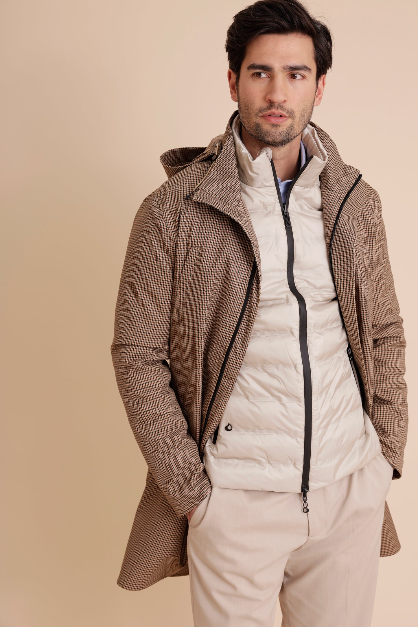 Waterproof Tailored Fit Parka | Houndstooth Check
