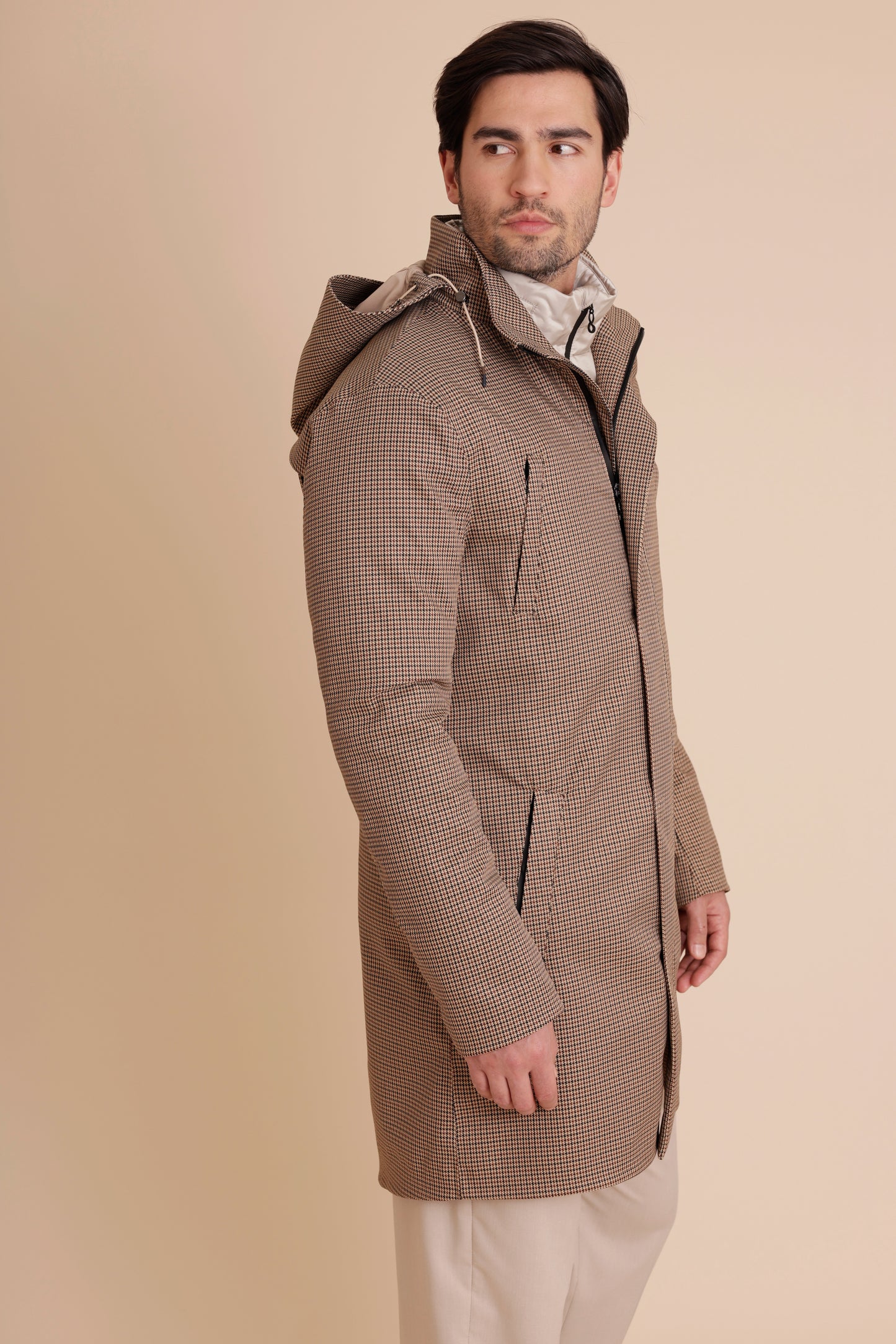 Waterproof Tailored Fit Parka | Houndstooth Check