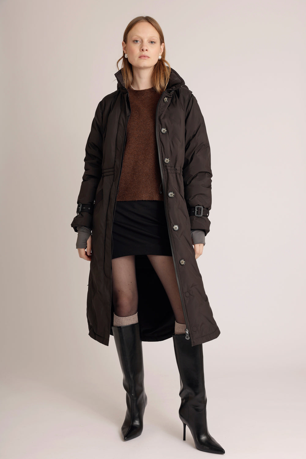 Waterproof Puffer Poncho | Black